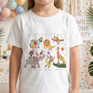 サファリ 誕生日 かわいい 動物 パーティー キッズ Tシャツ
