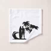 「サファー – ヤシの木」バスタオルユニークセット バスタオルセット (ウォッシュタオル)