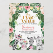 サファ描リ動物フローラ2ワイルド誕生日 招待状 (正面/裏面)