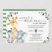 サファ男女兼用リ動物野生の一人のベビーシャワー 招待状 (正面/裏面)