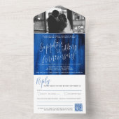 サファ結婚イアの第45回写真QRコードオプションRSVP オールインワン招待状 (内側)