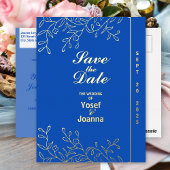 サファ結婚イアの箔の日付の保存 箔招待状ポストカード