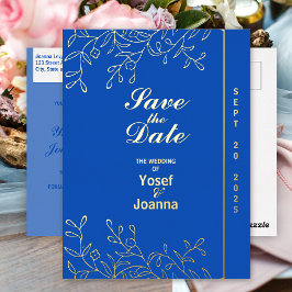 サファ結婚イアの箔の日付の保存 箔招待状ポストカード