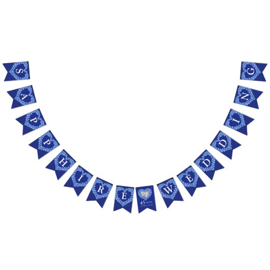 サファ結婚イア45周年記念カスタム写真 バンティングフラッグ (全)