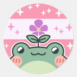 サフィックLGBTプライドフラッグカエル ラウンドシール