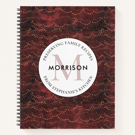 サフィングファミリーレシピブルガンディホリデーレシピ ノートブック (正面)