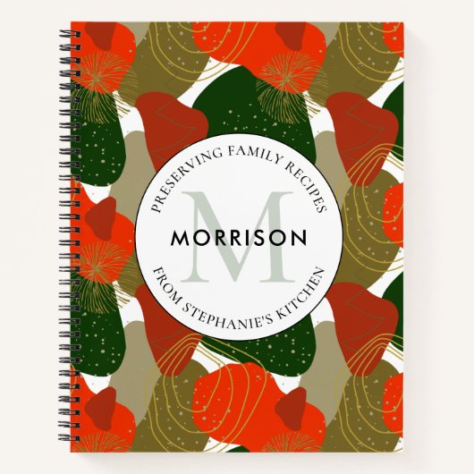 サフィングファミリーレシピ抽象芸術ホリデーレシピ ノートブック (正面)