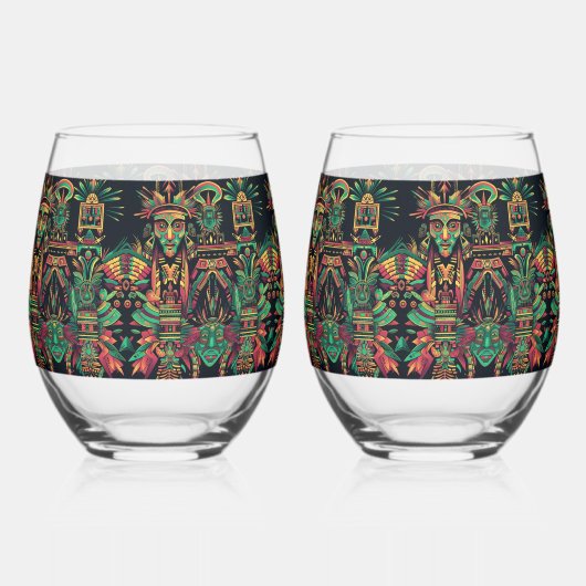 サフエレガントァイア「先祖のパラダイム」 16ozワインGl ステムなしワイングラス (正面)