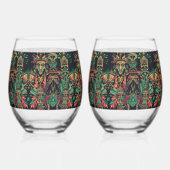 サフエレガントァイア「先祖のパラダイム」 16ozワインGl ステムなしワイングラス (左)