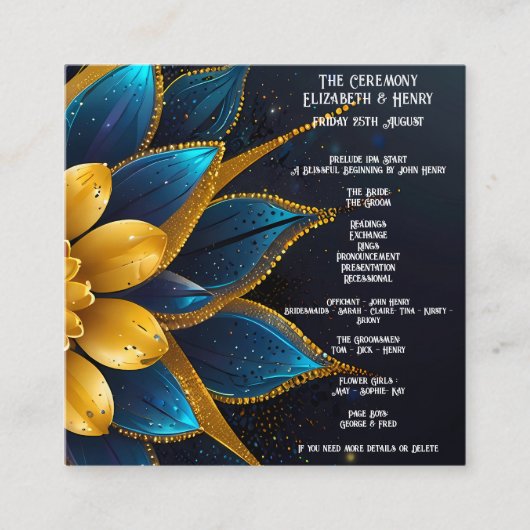 サフエレガントィアと金ゴールドフローラ結婚 エンクロージャーカード (正面)