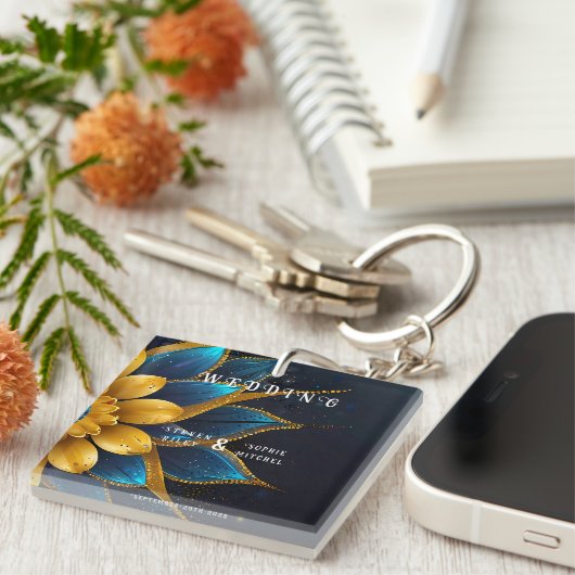 サフエレガントィアと金ゴールドフローラ結婚 キーホルダー (正面右)