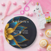 サフエレガントィアと金ゴールドフローラ結婚 ペーパープレート (パーティー)