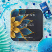 サフエレガントィアと金ゴールドフローラ結婚 ペーパープレート (パーティー)