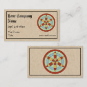サフォークの六花弁模様（ダイジーホイール）魔女の印 名刺 (正面/裏面)
