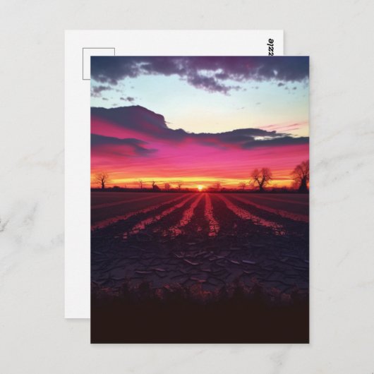 サフォークの夕日が夕暮れ前 ポストカード (正面/裏面)