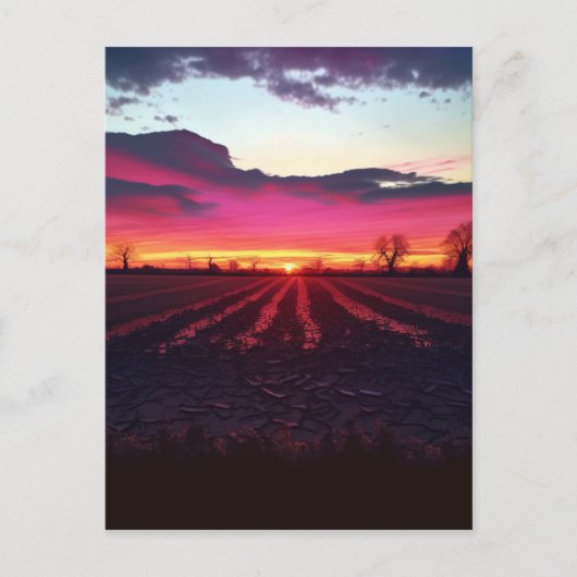 サフォークの夕日が夕暮れ前 ポストカード (正面)