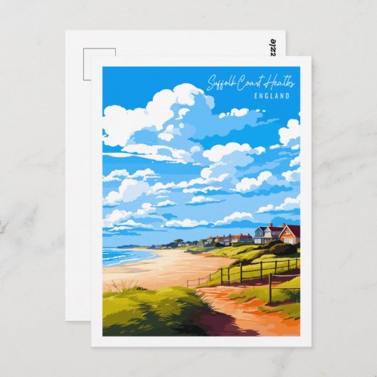 サフォークコーストヘアスイングランドヴィンテージ旅行地 ポストカード (正面/裏面)