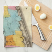 サフォークニューヨーク(1829年)のヴィンテージの地図 キッチンタオル (四つ折り)