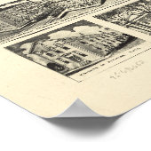 サフォークバージニア1907アンティークパノラママップ ポスター (角)