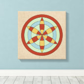 サフォークヘキサオイル(デイジーホイール)魔女マーク キャンバスプリント (インサイチュ (ウッドフロア))