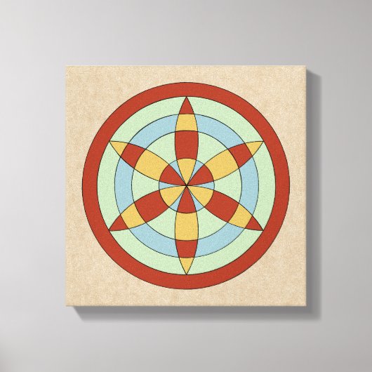 サフォークヘキサオイル(デイジーホイール)魔女マーク キャンバスプリント (正面)