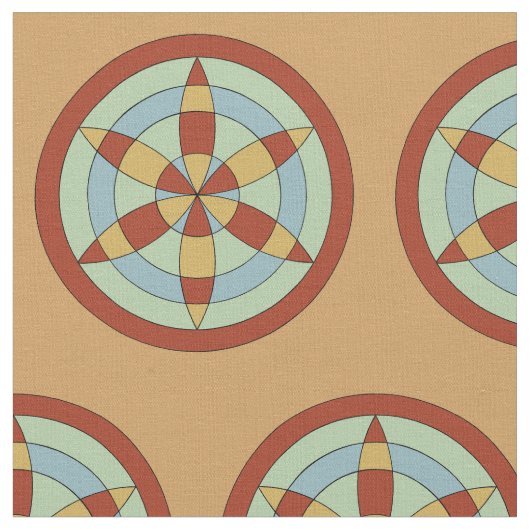 サフォークヘキサオイル(デイジーホイール)魔女マーク ファブリック (クローズアップ)