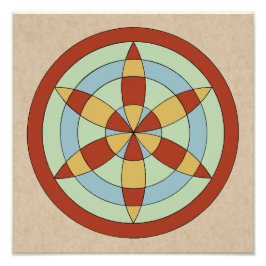 サフォークヘキサオイル(デイジーホイール)魔女マーク フォトプリント