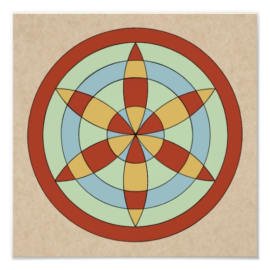 サフォークヘキサオイル(デイジーホイール)魔女マーク フォトプリント (正面)