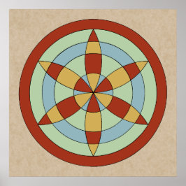 サフォークヘキサオイル(デイジーホイール)魔女マーク ポスター