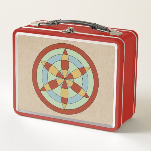 サフォークヘキサオイル(デイジーホイール)魔女マーク メタルランチボックス (正面)