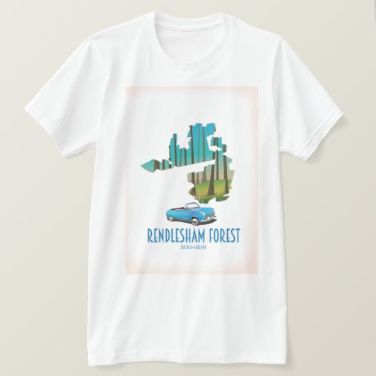 サフォーク州レンドルシャムの森の古地図 Tシャツ (デザイン正面)