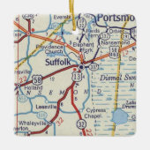 サフォークVAヴィンテージマップ セラミックオーナメント (正面)