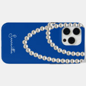サフティブルーのパールネックレス Case-Mate iPhoneケース (裏面 (横))