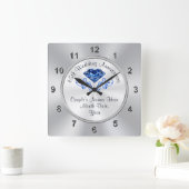 サフパーソナライズされたァイア65周年記念ギフトCLOCK スクエア壁時計 (ホーム)