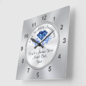 サフパーソナライズされたァイア65周年記念ギフトCLOCK スクエア壁時計 (傾斜)