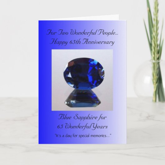 サフパーソナライズされたァイ65結婚周年 カード (正面)