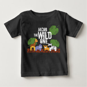 サフパーソナライズされたァリ·ワイルド1歳誕生日 ベビーTシャツ