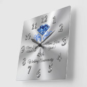 サフパーソナライズされたア結婚の記念日ギフト スクエア壁時計 (傾斜)