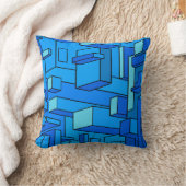サフファンキーアサイケデリックブルー装飾用クッション クッション (ブランケット)