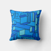 サフファンキーアサイケデリックブルー装飾用クッション クッション (裏面)