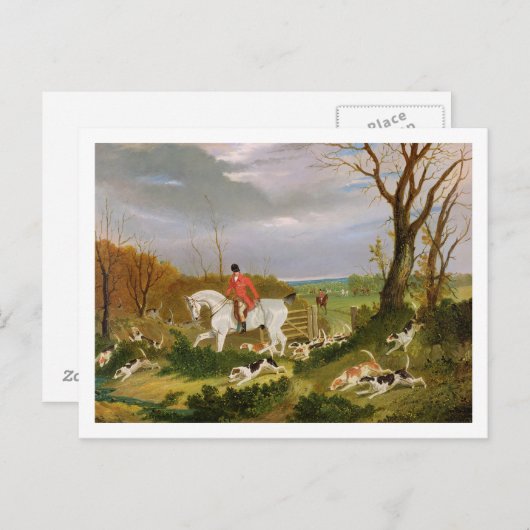 サフフォークの狩猟 - ヘリンガウェル近くのカバーを目指して ポストカード (正面/裏面)