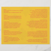 サフランとピンクピーコックヒンズー結婚式 プログラム (裏面)