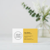 サフランカラーモダンミニマリスト任意の色 名刺 (スタンド正面)