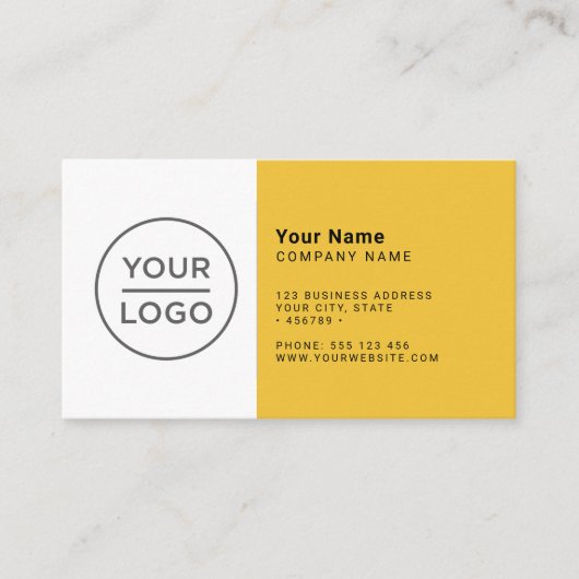 サフランカラーモダンミニマリスト任意の色 名刺 (正面)