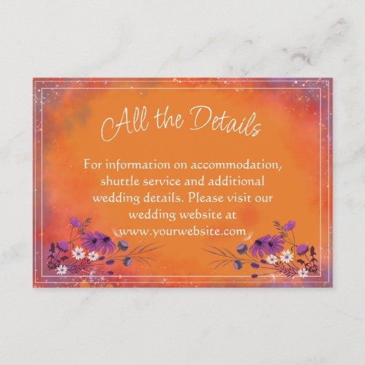 サフランスカイ ワイルドフラワーズ - 結婚式の封入カード エンクロージャーカード (正面)