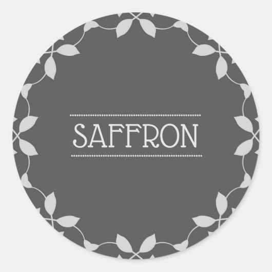サフランスパイスジャールラベル ラウンドシール (正面)
