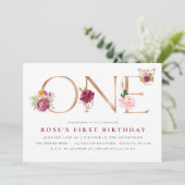 サフランバラ金ゴールドフローラバタフライ第1誕生日  招待状 (スタンド正面)