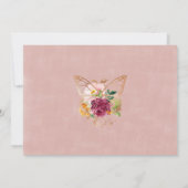 サフランバラ金ゴールドフローラバタフライ第1誕生日  招待状 (裏面)