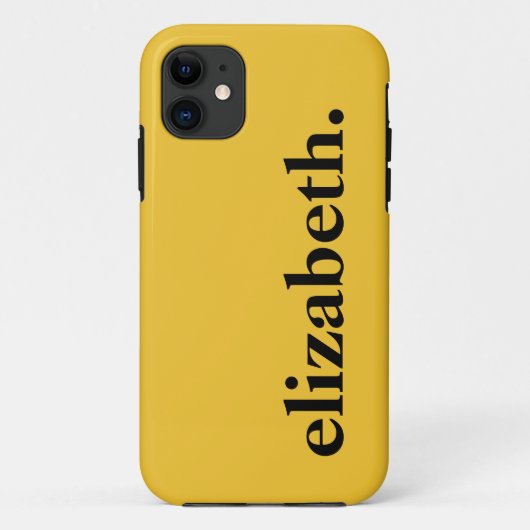 サフラン無地の金ゴールド色エレガント名 Case-Mate iPhoneケース (裏面)