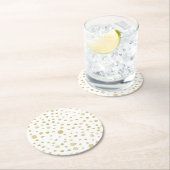 サフラン紙吹雪ウォーターカラードット紙コースター ラウンドペーパーコースター (インサイチュ)